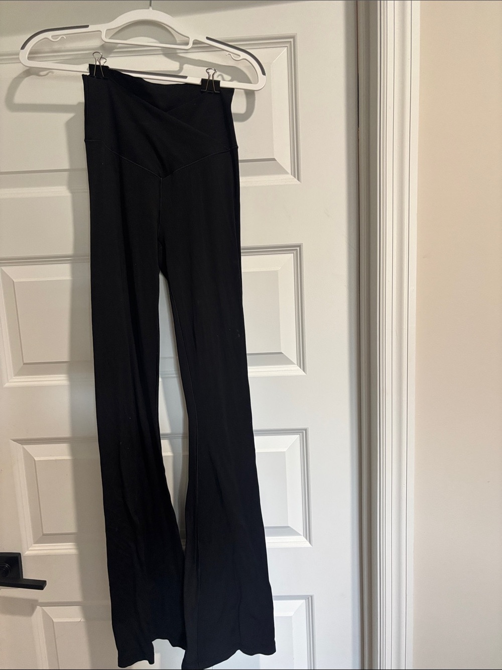 aerie Black Wide-Leg Flared Pants